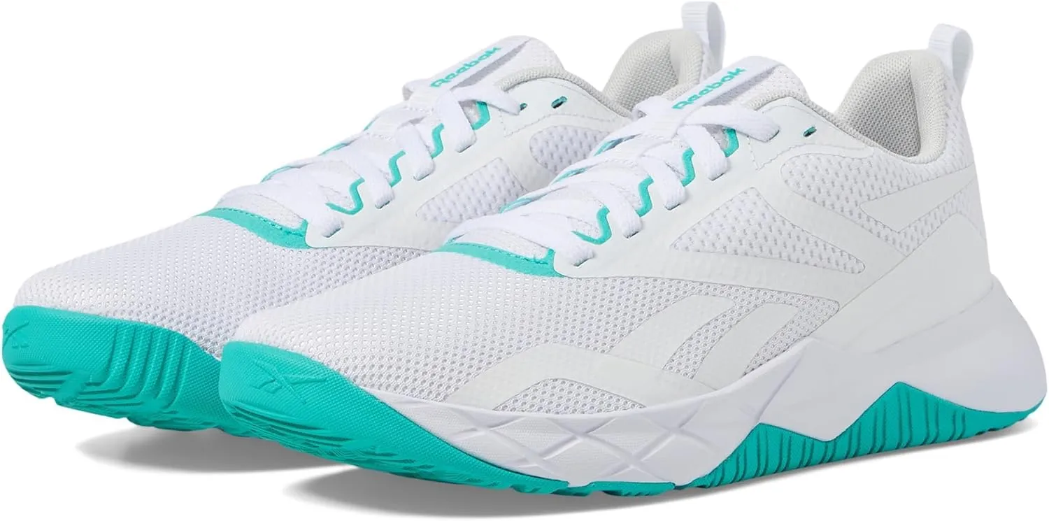 Reebok Women's NFX Trainer Sneaker, Footwear White/Black/Unleashed Green, 11