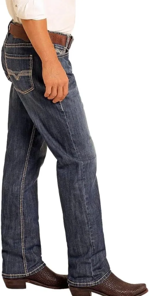 Rock & Roll Denim n Double Barrel Relaxed Stackable Boot Cut Jean