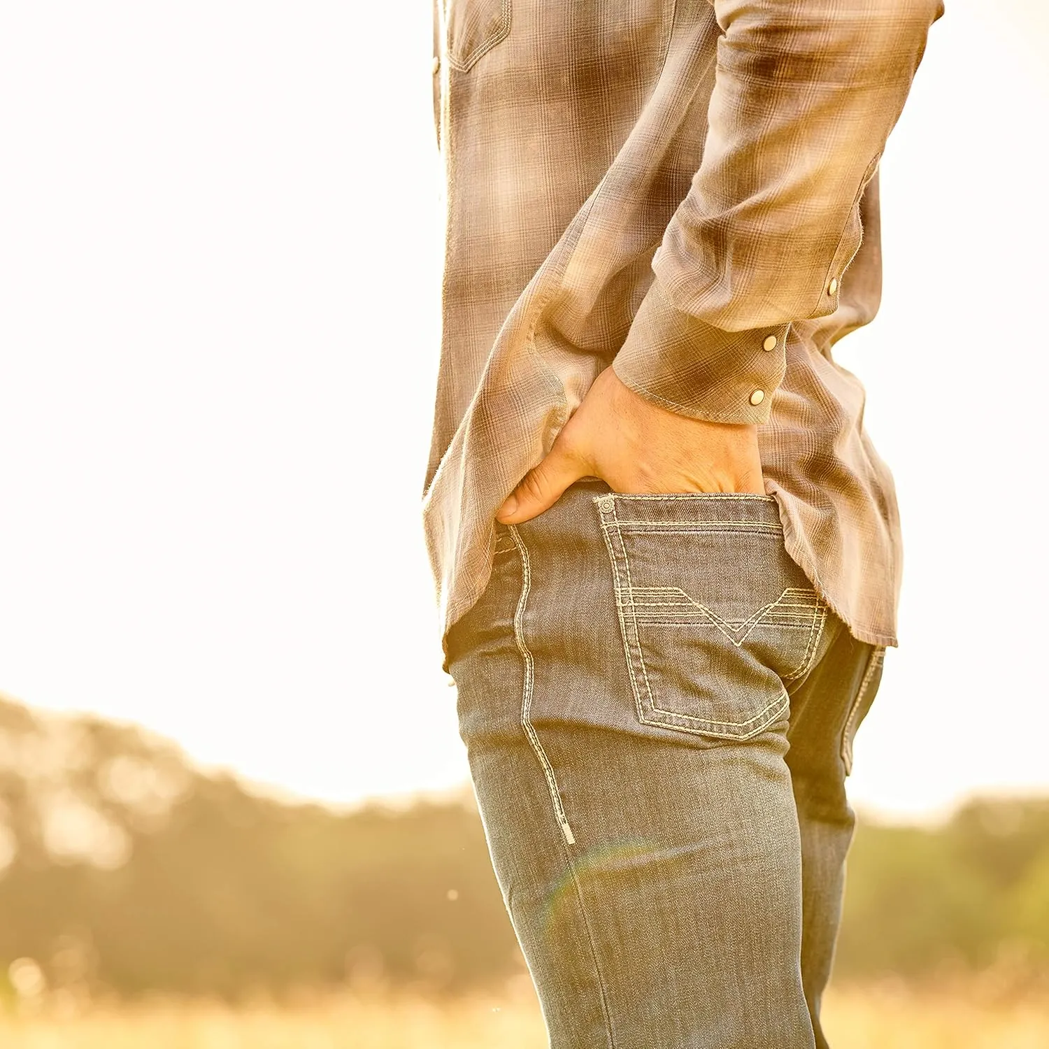 Rock & Roll Denim Regular Fit Stretch Straight Bootcut Jeans #M1P3473