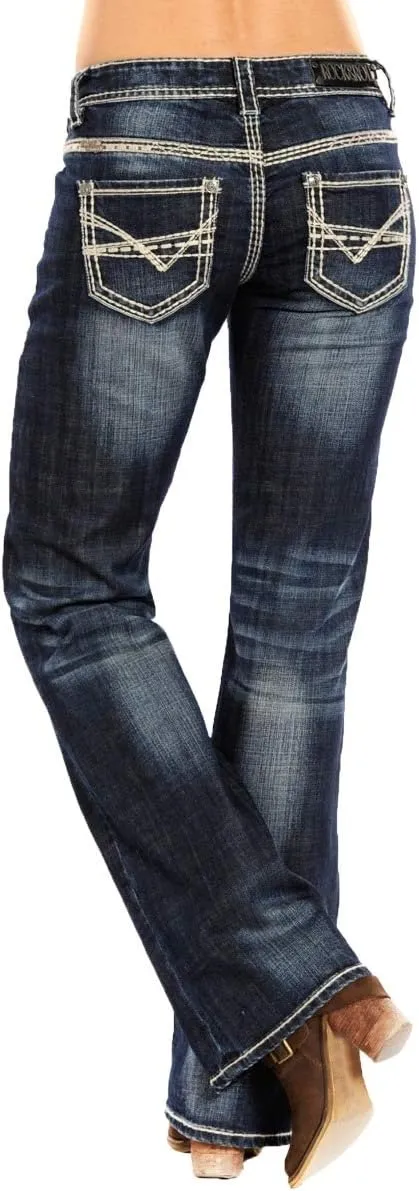 Rock and Roll Cowgirl Abstract V Riding Jean