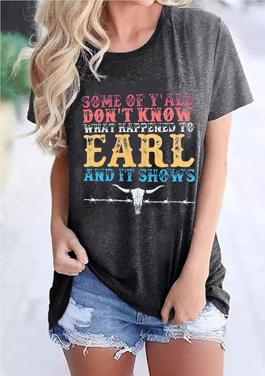 Rock Band T-Shirt Women Country Music Shirt Tops Vintage Graphic Tees Shirts Retro Steer Western Rodeo Tshirt