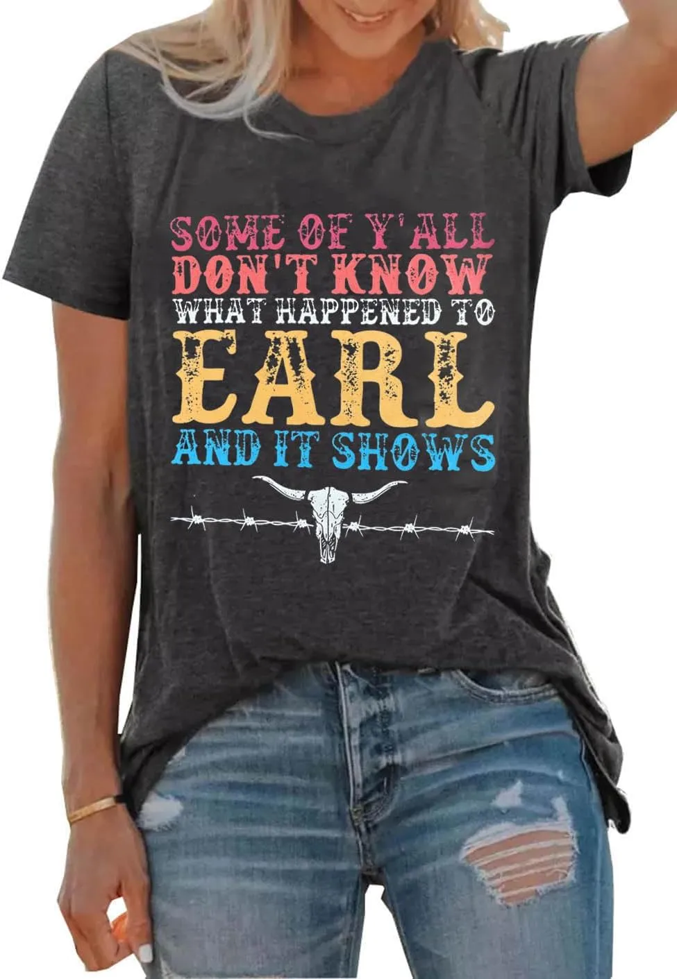 Rock Band T-Shirt Women Country Music Shirt Tops Vintage Graphic Tees Shirts Retro Steer Western Rodeo Tshirt