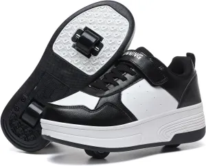 Roller Skate Shoes for Boys Girls Kids Detachable Wheeled 2 in 1 Skating Shoes with Wheels Fashion Sneaker