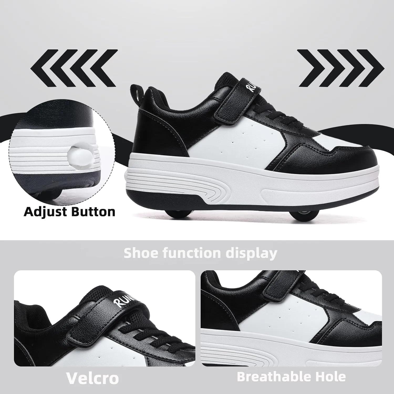 Roller Skate Shoes for Boys Girls Kids Detachable Wheeled 2 in 1 Skating Shoes with Wheels Fashion Sneaker