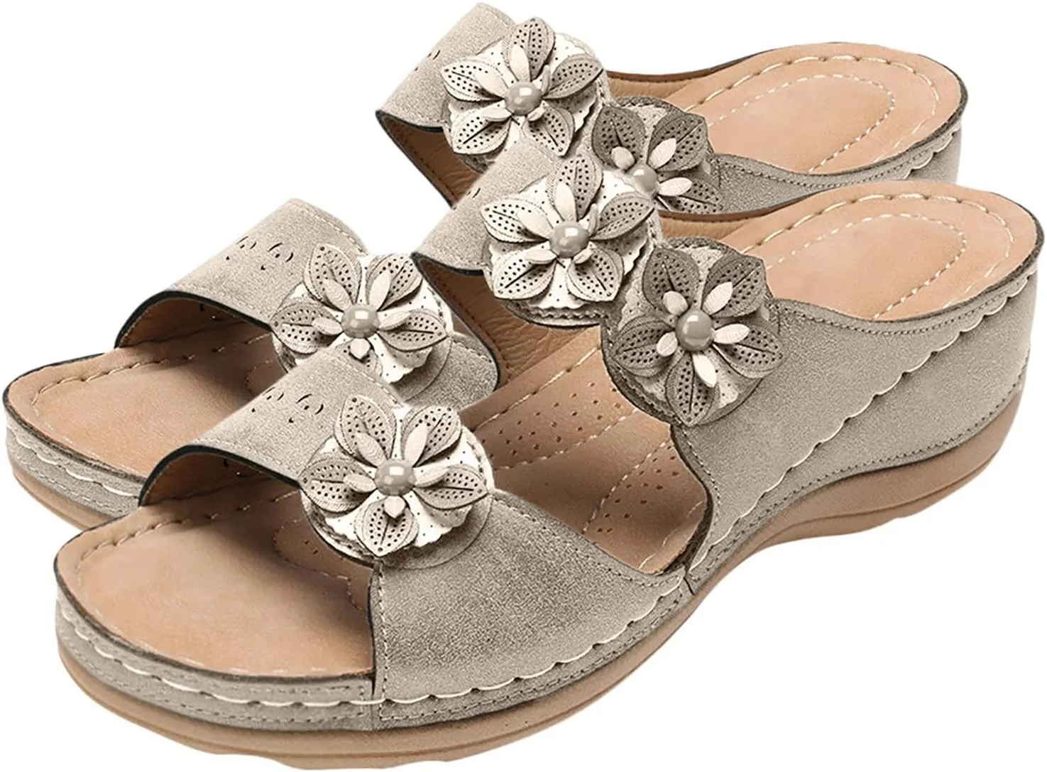 Sandals for Women Dressy Summer, Women Premium Orthopedic Open Toe Sandals Retro Anti-Slip Summer Casual Sandals