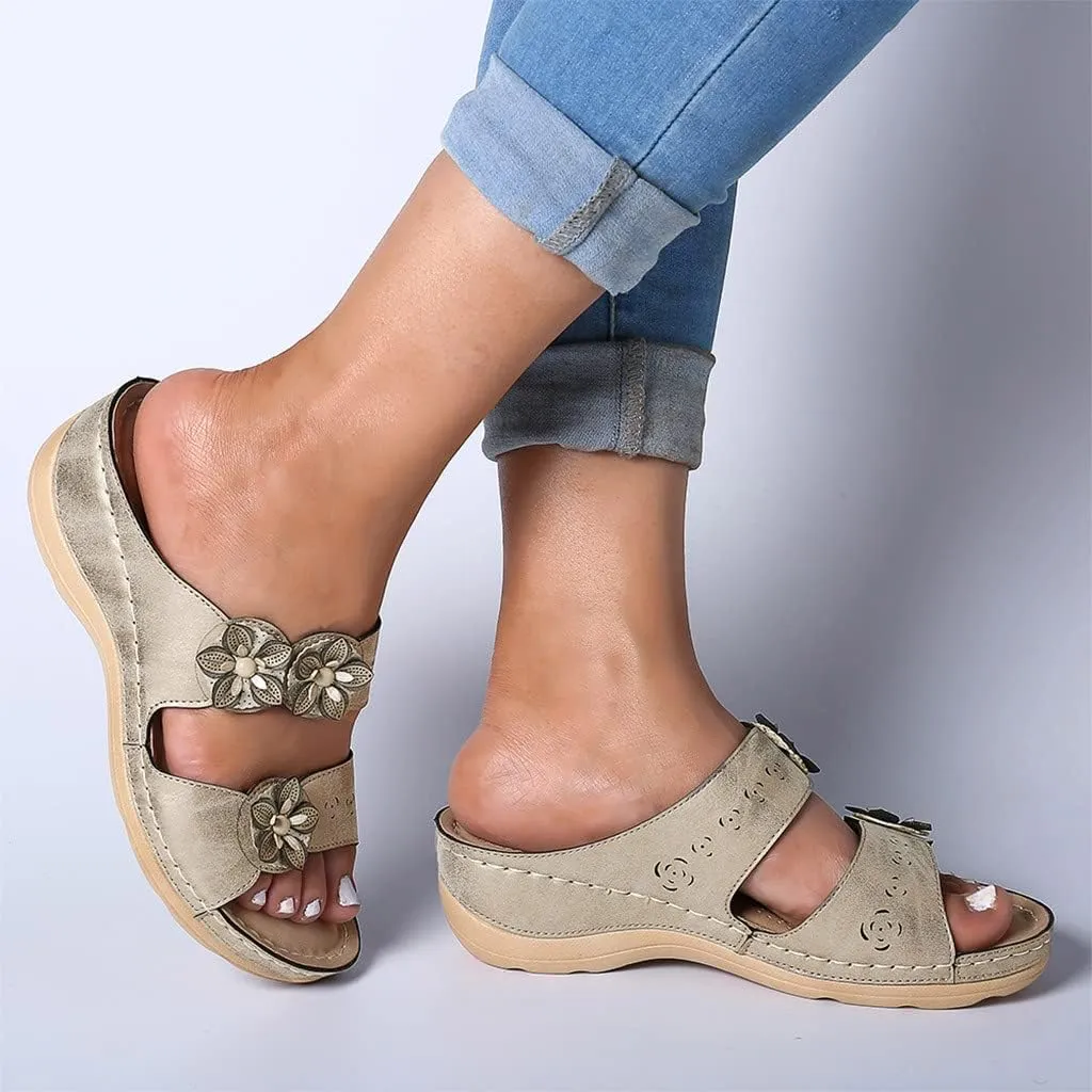 Sandals for Women Dressy Summer, Women Premium Orthopedic Open Toe Sandals Retro Anti-Slip Summer Casual Sandals