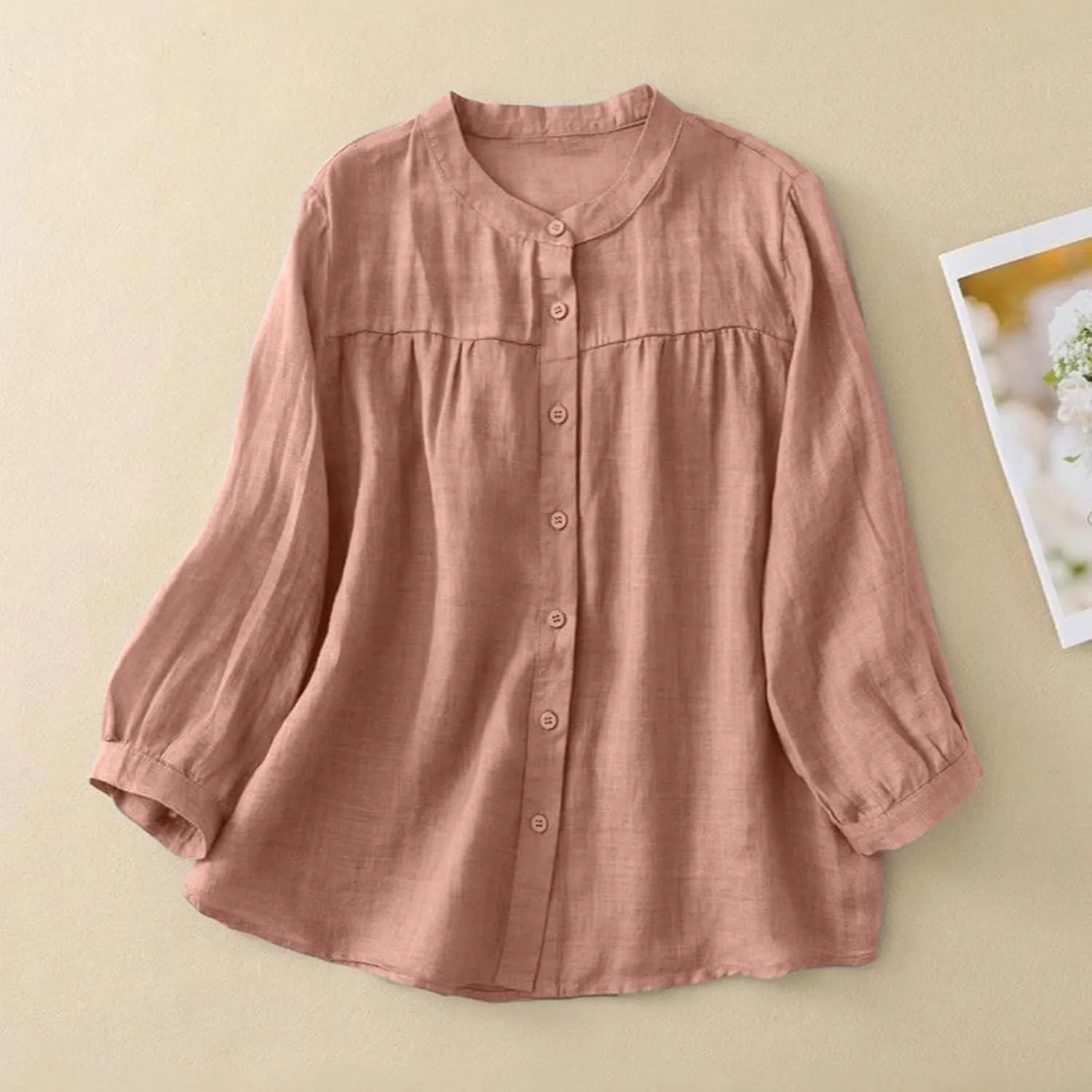Shirts for Women 2025 Summer High Low Cotton Linen Shirt Button Down Embroidered Blouse Long Sleeve Tunic Tops