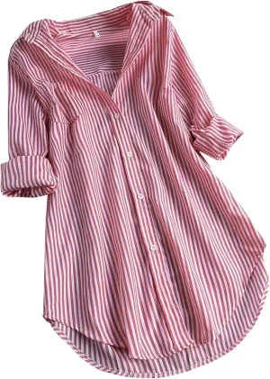 Shirts for Women 2025 Summer Linen Button Down Shirt Rolled Cuffed Short Sleeve Blouse Casual Beach Cotton Tops