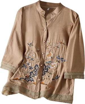 Shirts for Women 2025 Summer Trendy V Neck Roll up Sleeve Tops Boho Button Down Blouses Beach Swimsuit Coverup