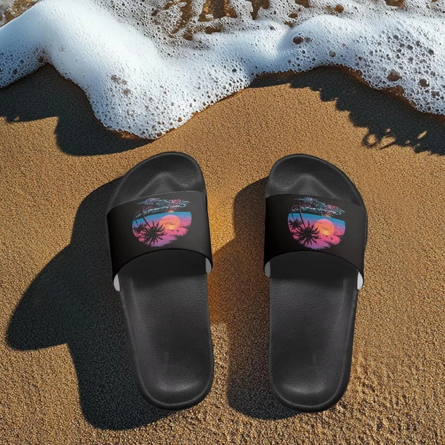 Slides & Slippers for Women & Men Casual Pool Sandals Open Toe Shower Shoes Summer Footwear Gift for Family Friends