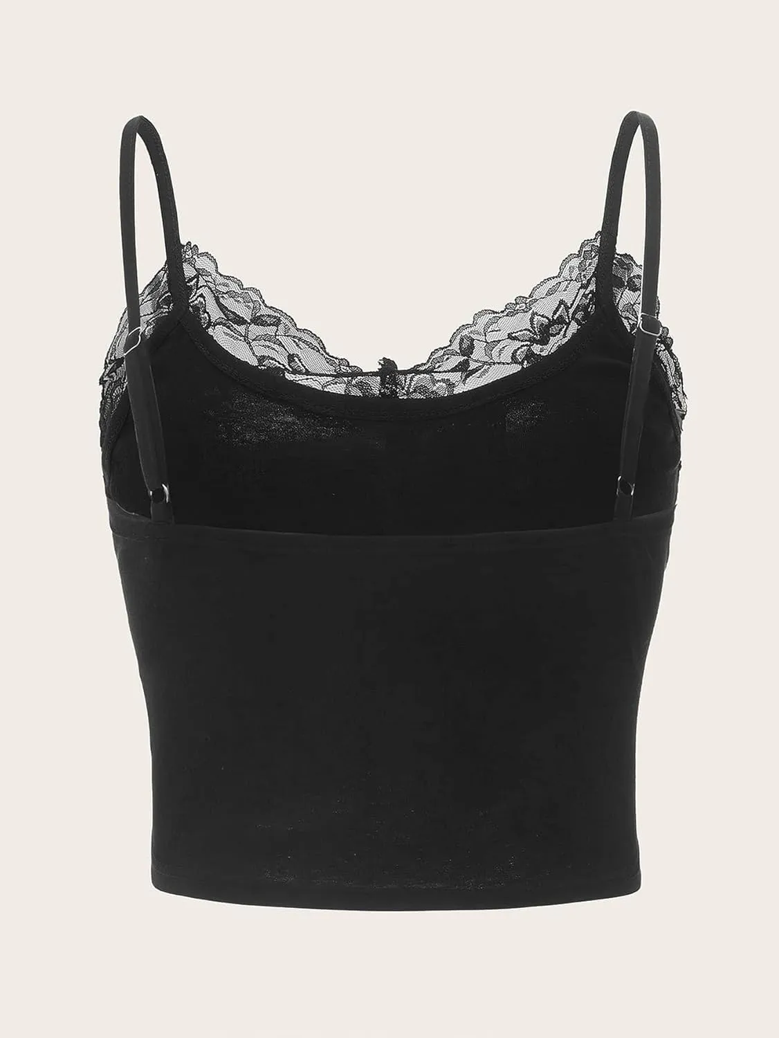 SOLY HUX Women's Y2k Gothic Lace Trim Cami Crop Top Sleeveless Sexy Tank Tops Camisole Clubwear Outfit
