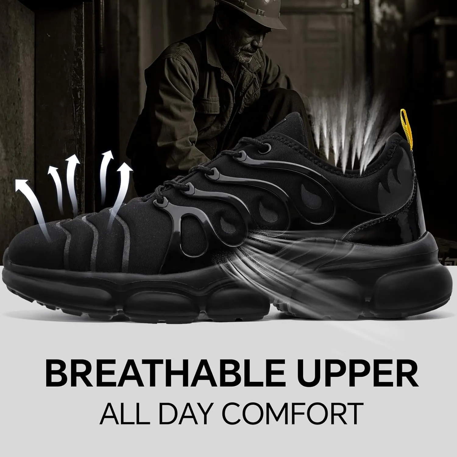 Steel Toe Shoes for Men Women Comfortable Lightweight Work Sneakers for Men Composite Toe Safety Sneakers Men's Slip Resistant Indestructable Construction Safety Shoes
