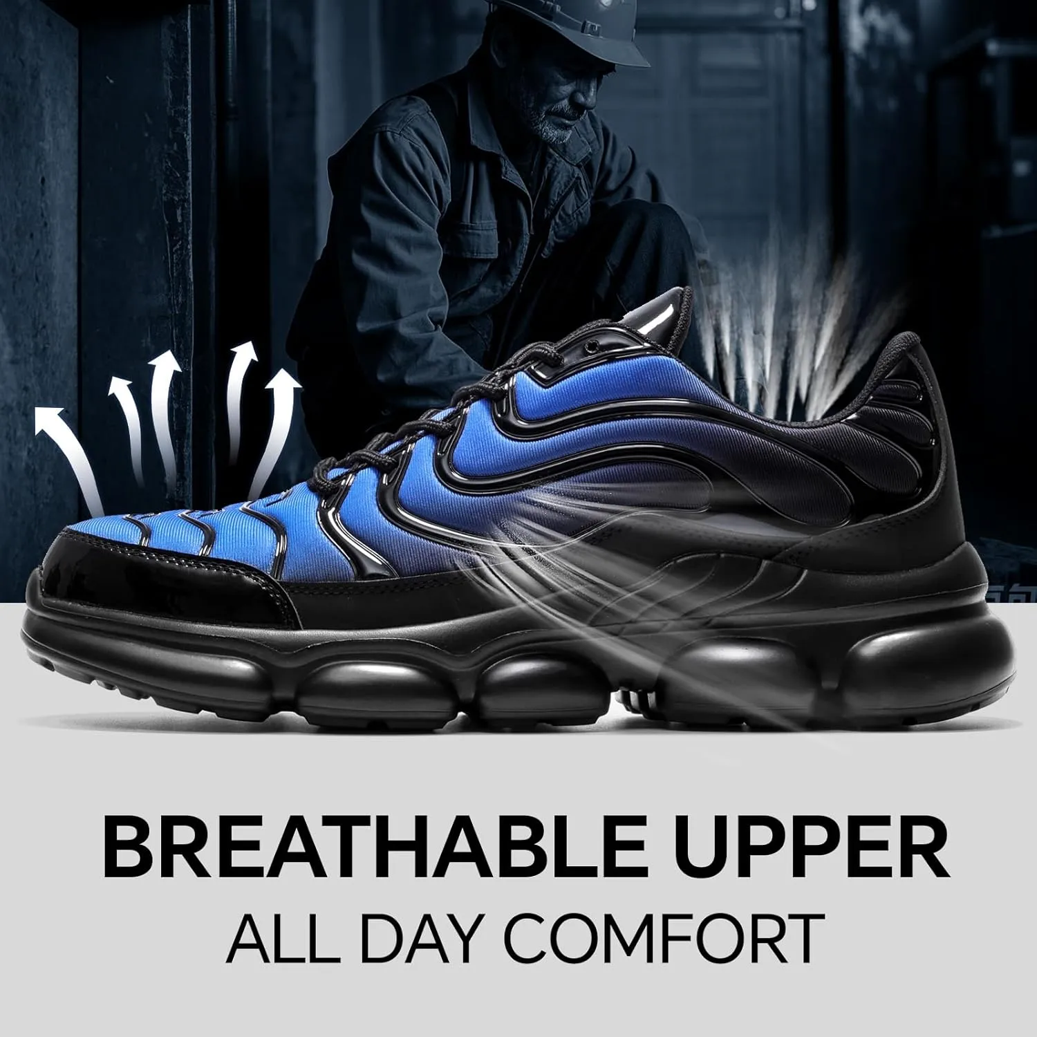 Steel Toe Shoes for Men Women Comfortable Lightweight Work Sneakers for Men Composite Toe Safety Sneakers Men's Slip Resistant Indestructable Construction Safety Shoes