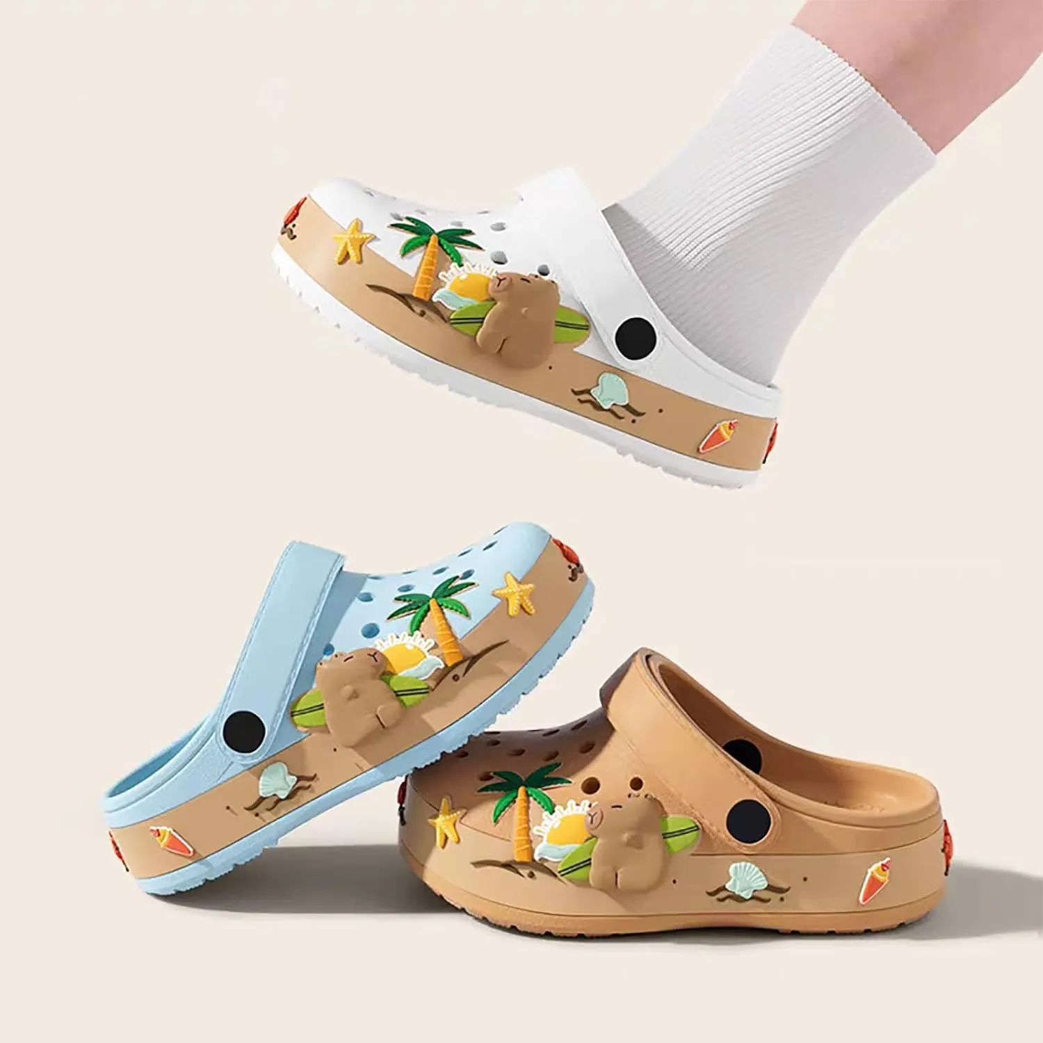 Sunporx Kids Girls Boys Clogs Garden Shoes Toddler/Little Kid Cartoon Sandals Summer Lightweight Outdoor Beach Pool Shoes