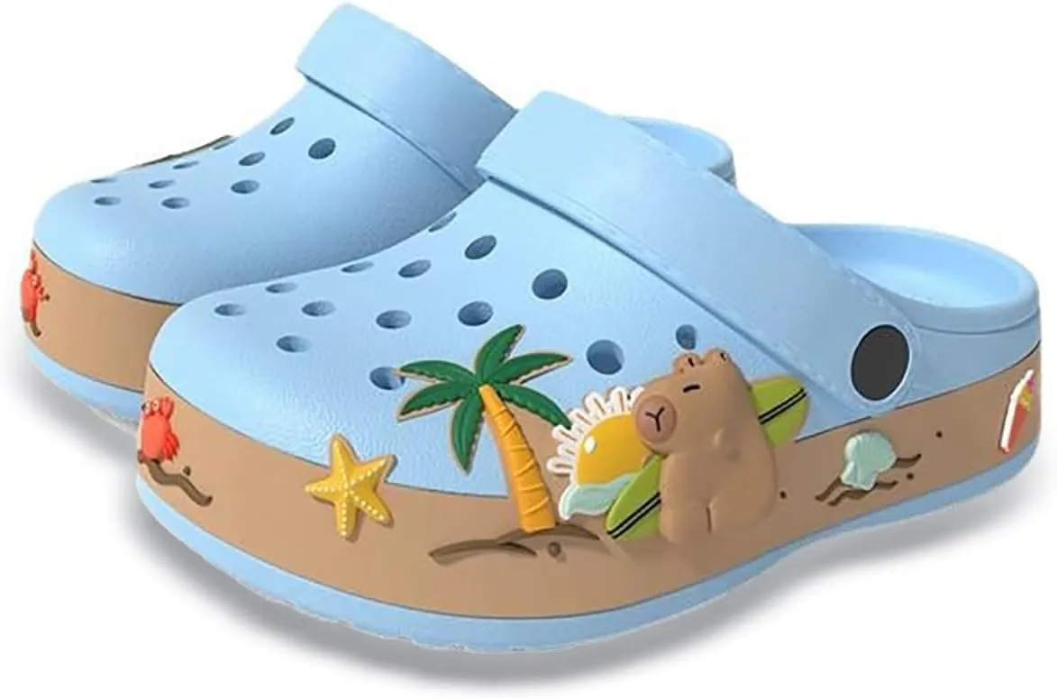 Sunporx Kids Girls Boys Clogs Garden Shoes Toddler/Little Kid Cartoon Sandals Summer Lightweight Outdoor Beach Pool Shoes