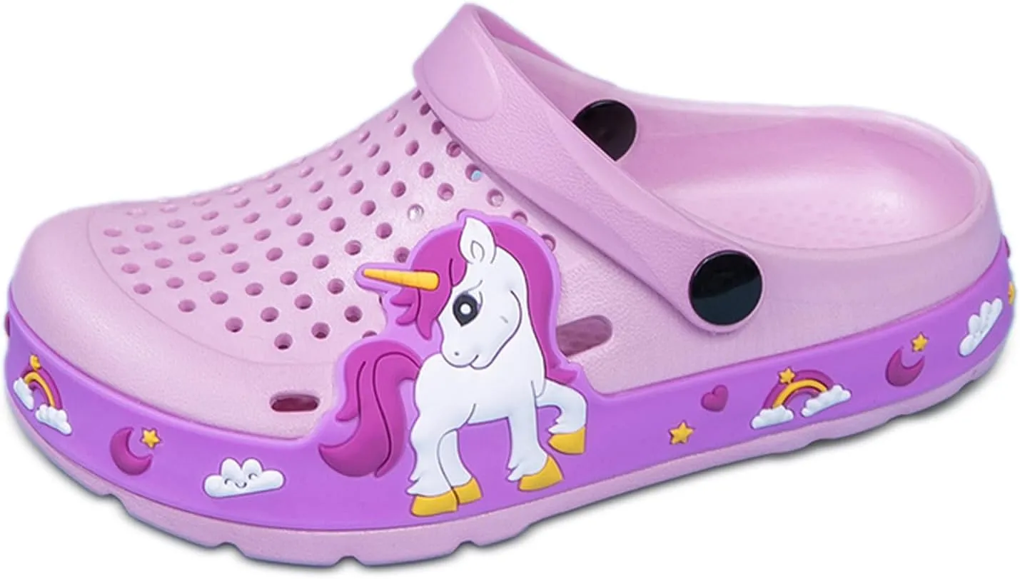 Sunporx Little Kids Clogs Cute Cartoon Boys Girls Garden Clogs Toddlers Non-Slip BreathableSummer Indoor Outdoor Kids Beach Pool Water Sandals