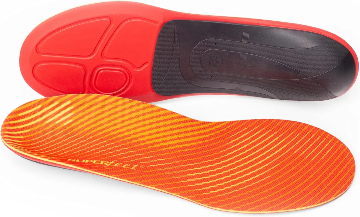 Superfeet Run Pain Relief Insoles - Trim-To-Fit Foam & Carbon Fiber Shoe Inserts - High Arch Support for Plantar Fasciitis - Professional Grade