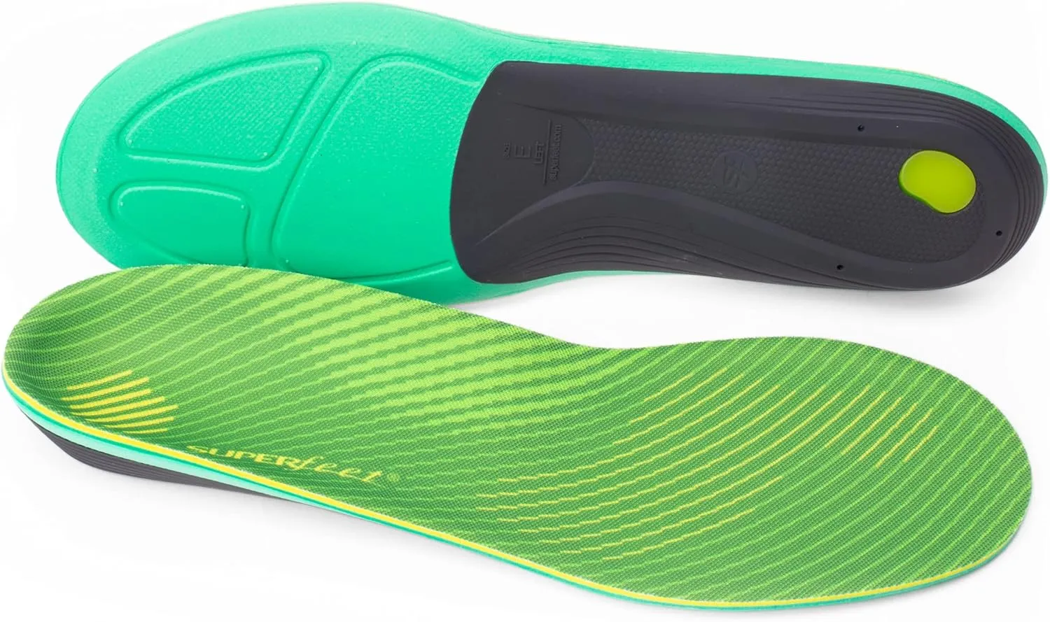 Superfeet Run Support High Arch Insoles - High Arch Support - Trim-to-Fit Carbon Fiber Orthotic Shoe Inserts for Running Shoes - Professional Grade - 7.5-9 Men / 8.5-10 Women