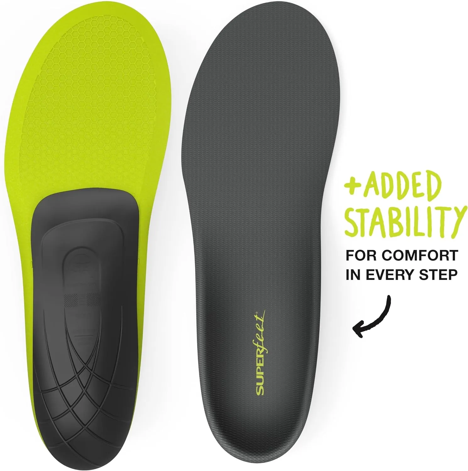Superfeet Run Support Low Arch (Carbon) - 7.5-9 Men / 8.5-10 Women
