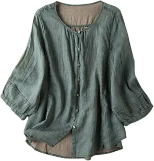 Swimsuit Coverup for Women 2025 Casual Button Down Short Sleeve Shirts Fashion Cotton Linen Shirt Top with Pocket