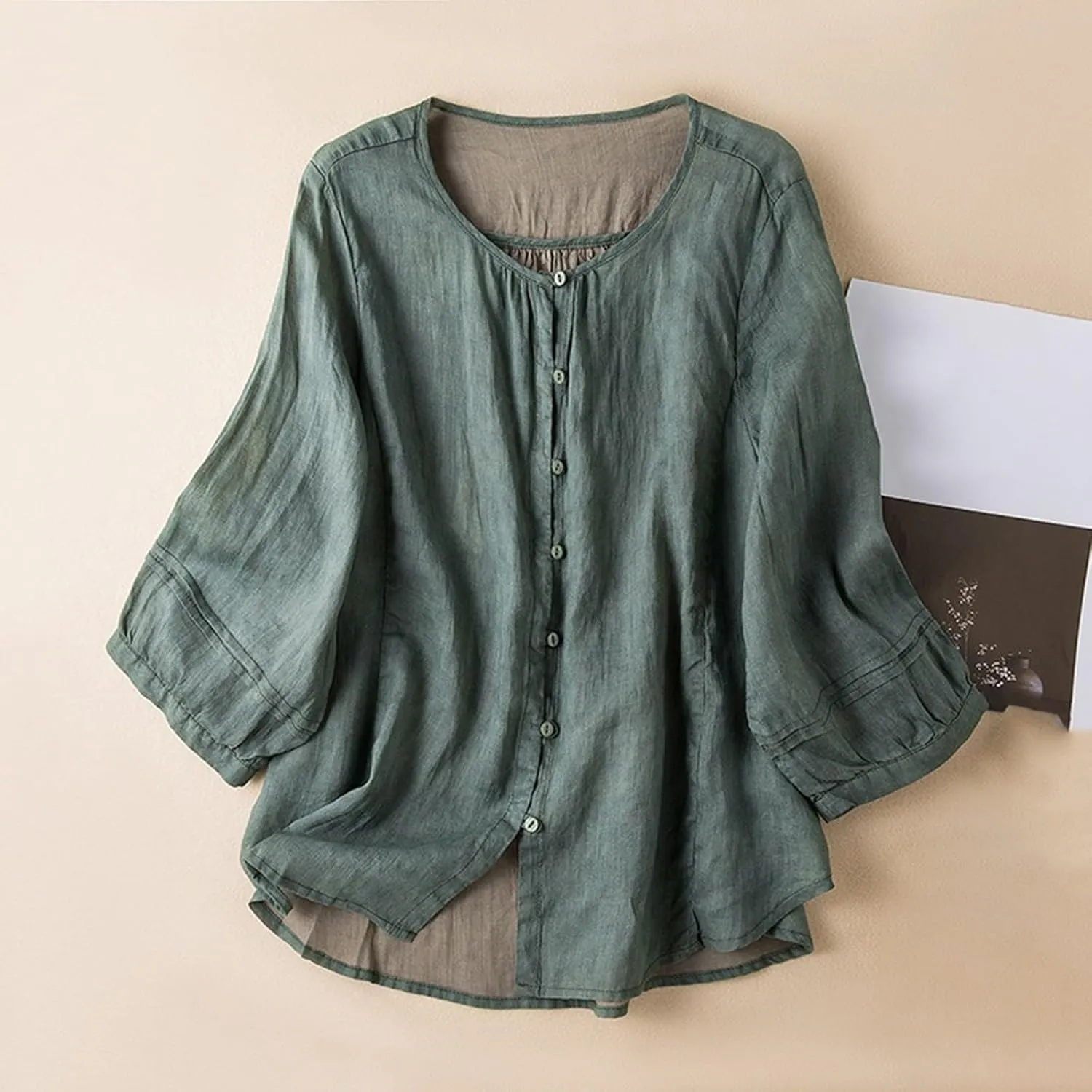 Swimsuit Coverup for Women 2025 Casual Button Down Short Sleeve Shirts Fashion Cotton Linen Shirt Top with Pocket