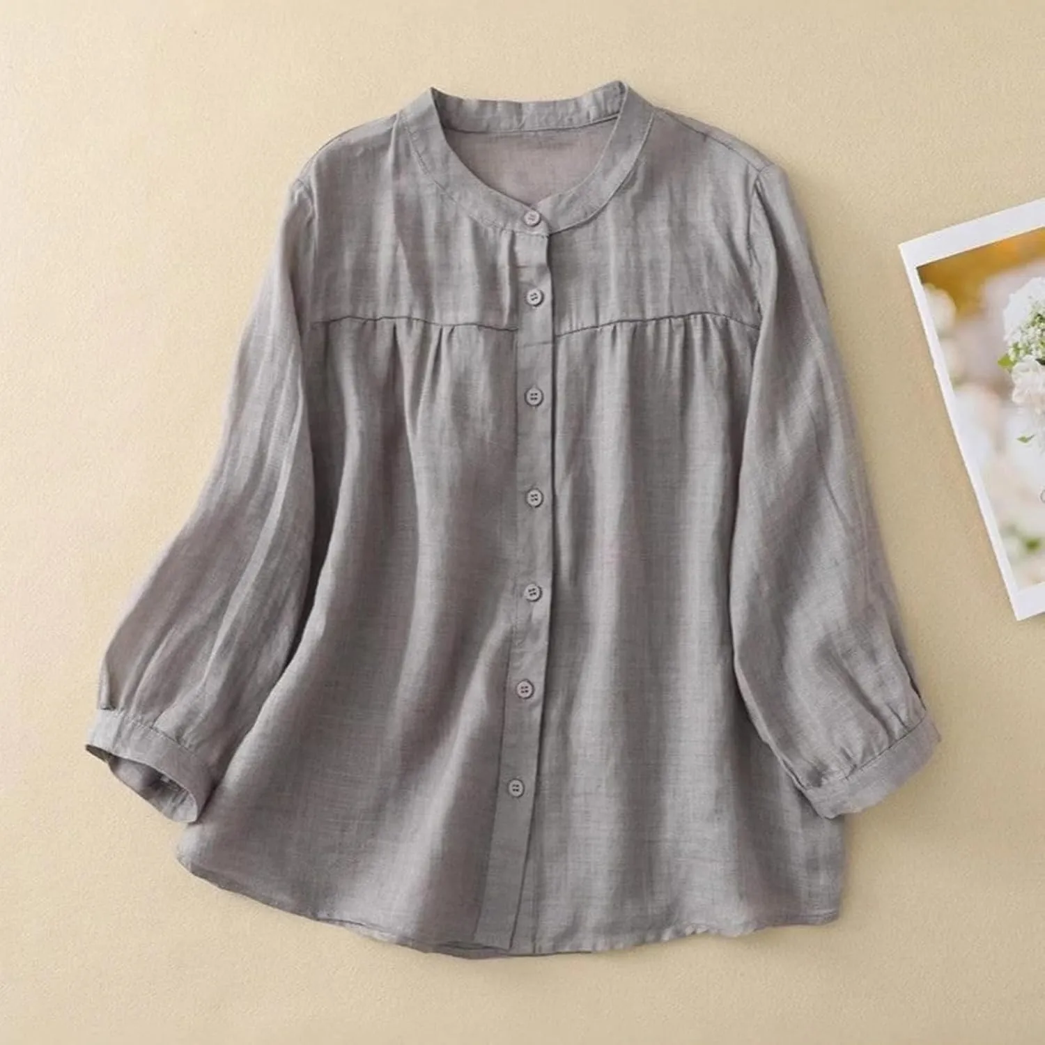 Swimsuit Coverup for Women 2025 Cotton Linen V Neck Button Down Shirt Roll up Sleeve Casual Collared Work Blouse Top