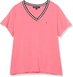 Tommy Hilfiger Women's Short Sleeve V-neck T-shirt (Standard and Plus Size)