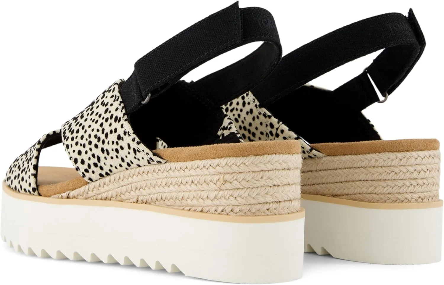 TOMS Womens Diana Crossover Platform Espadrille Casual Sandals Casual Mid Heel 2-3" - Black