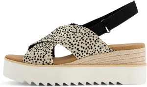 TOMS Womens Diana Crossover Platform Espadrille Casual Sandals Casual Mid Heel 2-3" - Black