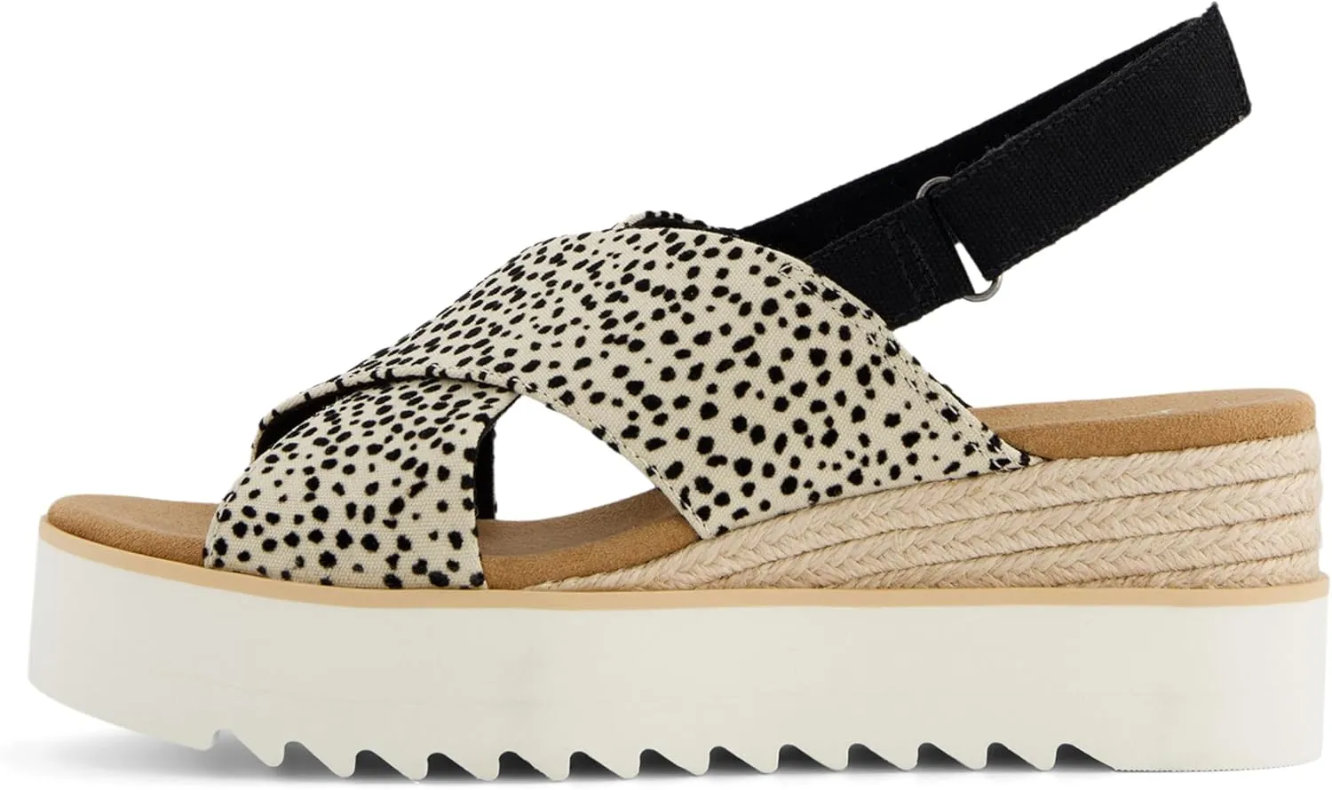 TOMS Womens Diana Crossover Platform Espadrille Casual Sandals Casual Mid Heel 2-3" - Black