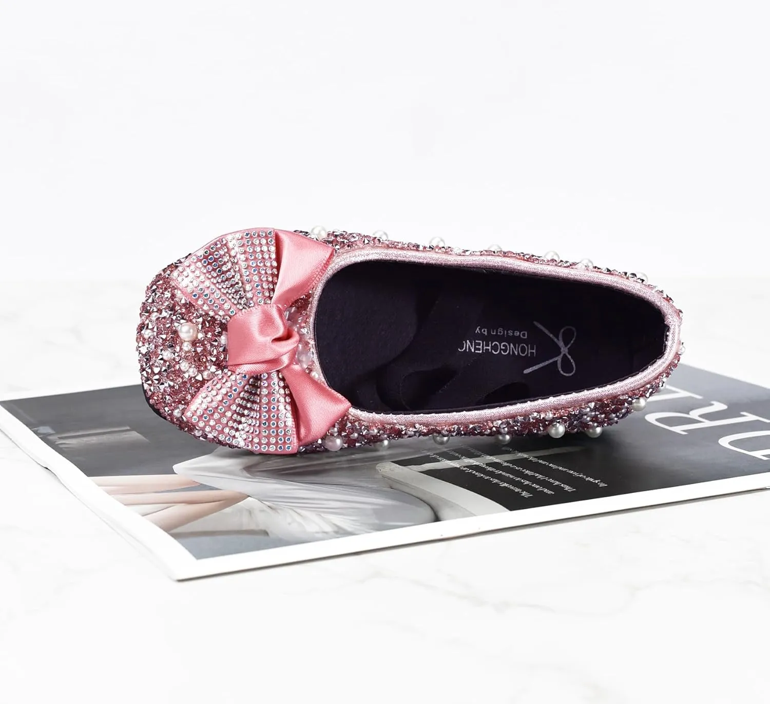 TRIWORIAE-Bling Girls Princess Shoes Glitter Ballerina Ballet Flats for Kid Toddler for Wedding Birthday Party