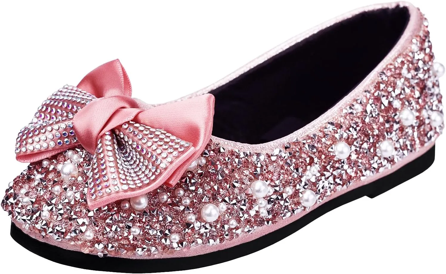 TRIWORIAE-Bling Girls Princess Shoes Glitter Ballerina Ballet Flats for Kid Toddler for Wedding Birthday Party
