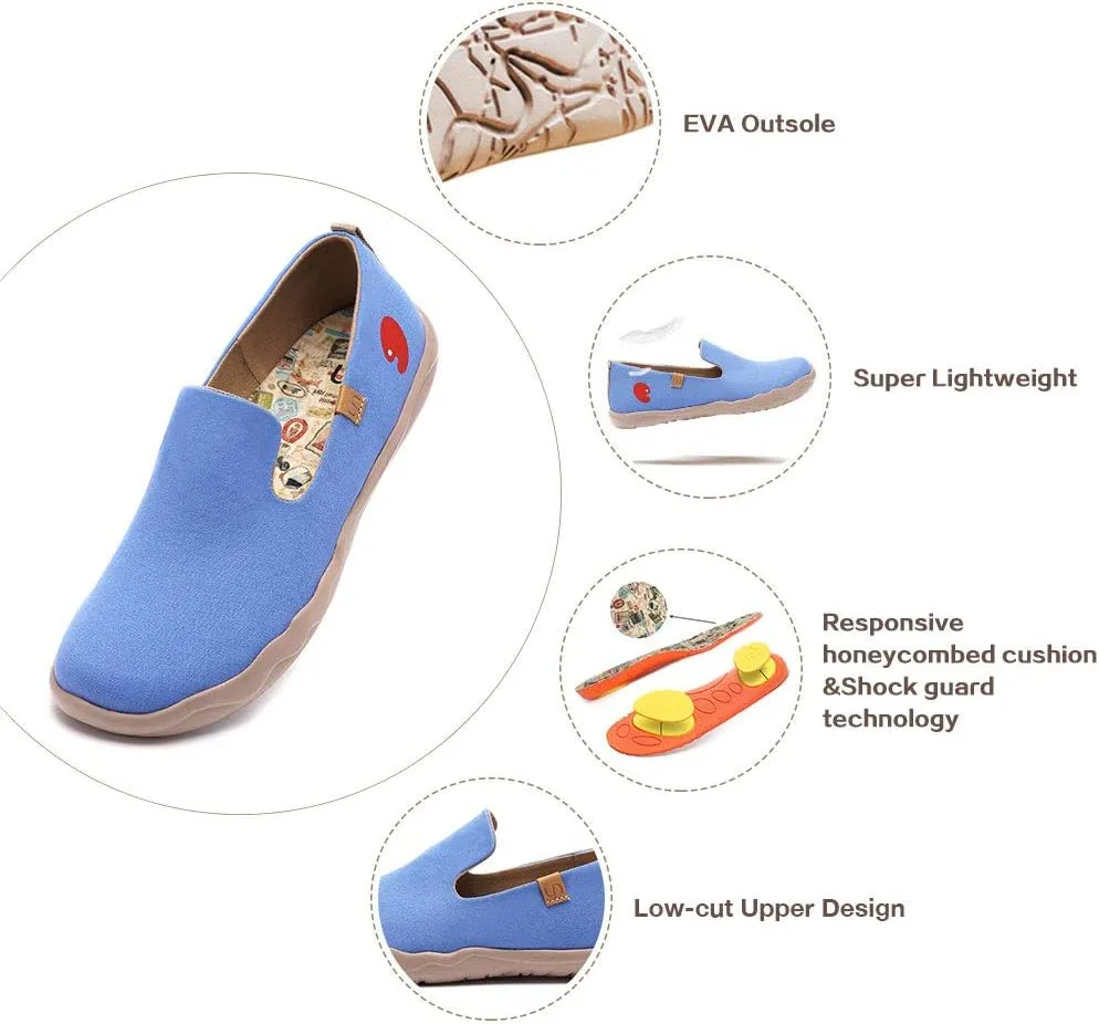 UIN Men's Slip Ons Color Loafers Canvas Lightweight Sneakers Walking Casual Art Painted Travel Shoes