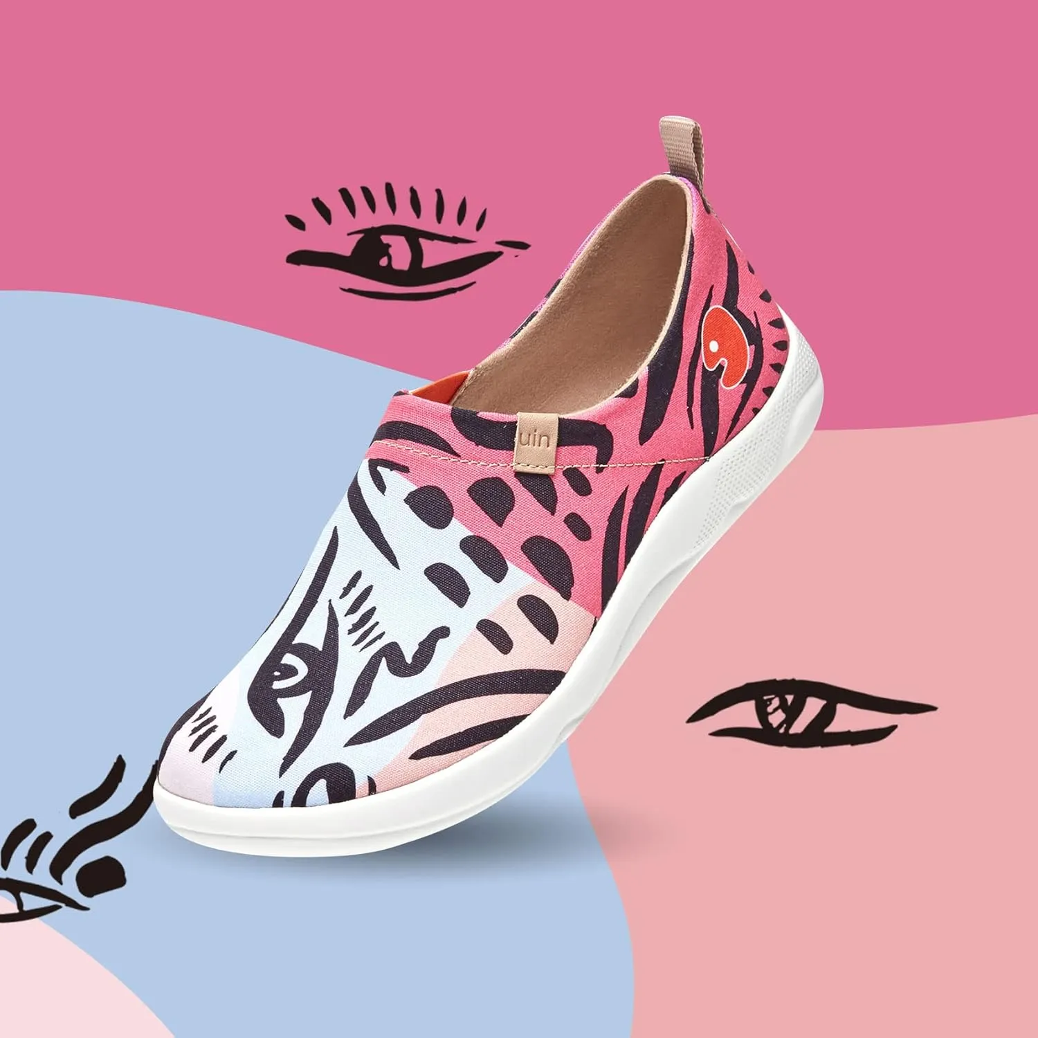 UIN Women's Loafers Slip Ons Casual Art Painted Travel Comfort Shoes Toledo III