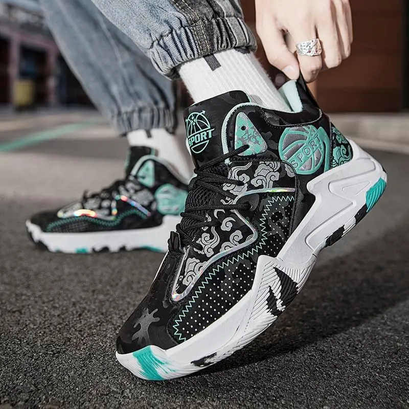 Unisex High Top Basketball Shoes Women's Shoes Men's Shoes Breathable Non Slip Outdoor Sneakers Cushioning Workout Shoes for Fitness