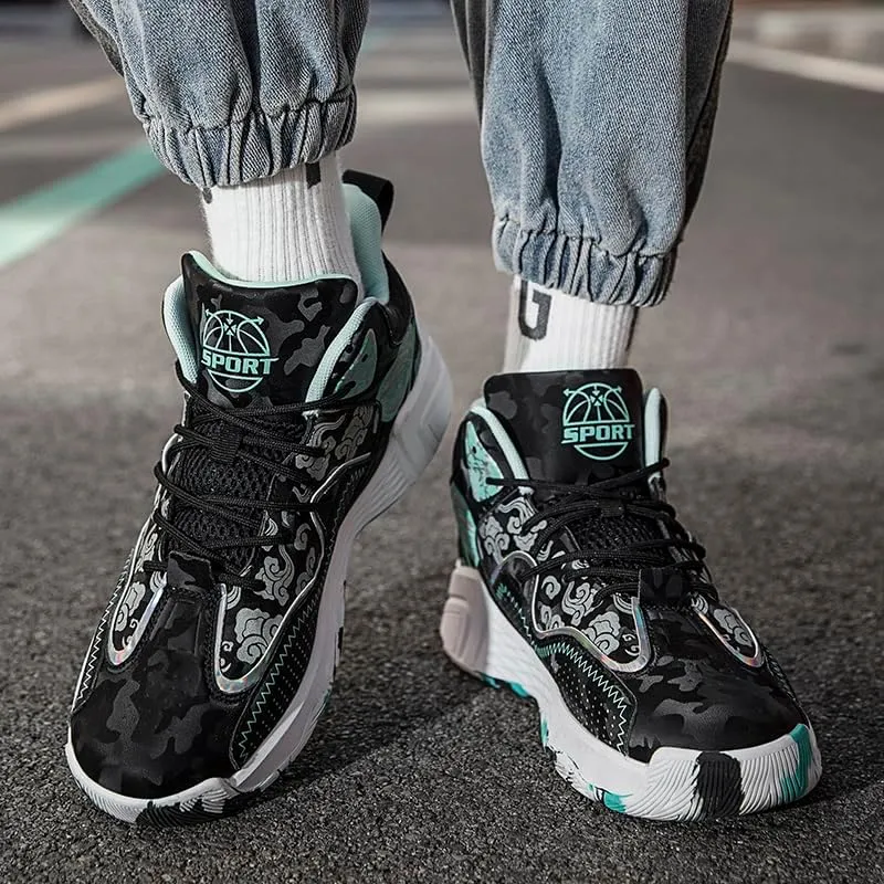 Unisex High Top Basketball Shoes Women's Shoes Men's Shoes Breathable Non Slip Outdoor Sneakers Cushioning Workout Shoes for Fitness