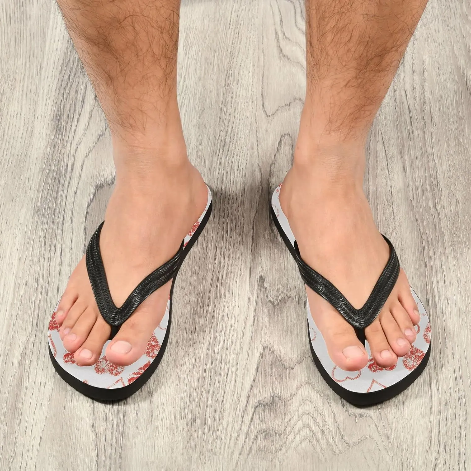 Valentine's Day Hearts Womens Flip Flops Love Mother's Day Summer Beach Sandals Casual Thong Slippers Comfortable Shower Slippers Non Slip Water Sandals shoes S