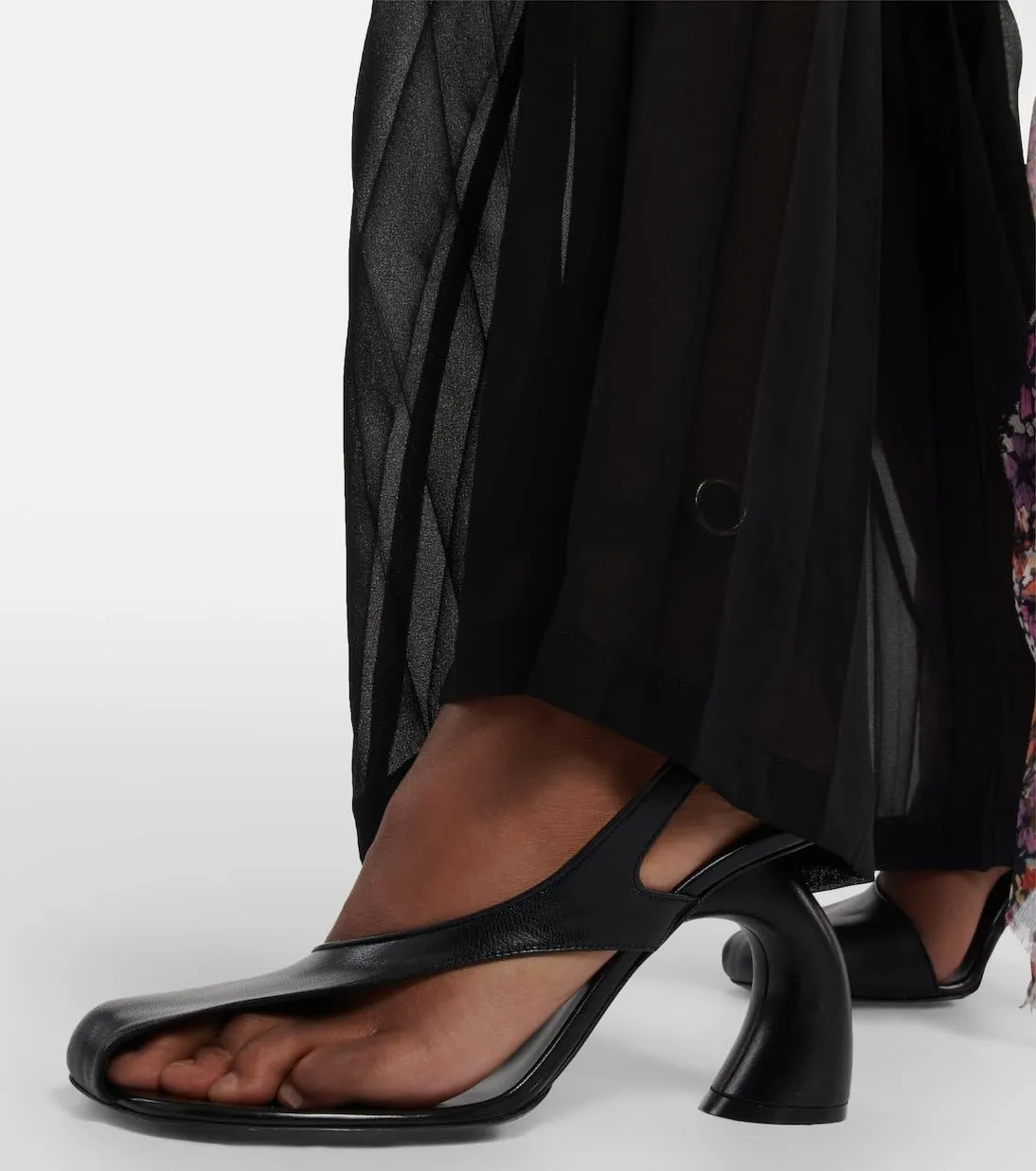 Vertundy Women's Flip Flop Heels High Heeled Sandals Leather Chunky Square Toe Adjustable Ankle Strap Buckle Dress Fashion Sandals
