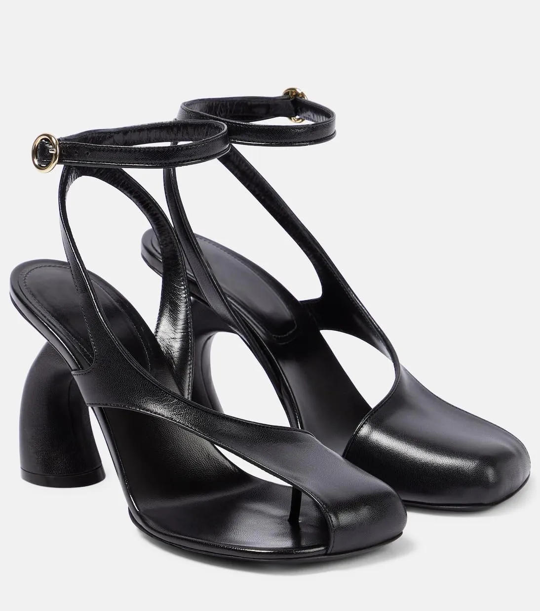 Vertundy Women's Flip Flop Heels High Heeled Sandals Leather Chunky Square Toe Adjustable Ankle Strap Buckle Dress Fashion Sandals