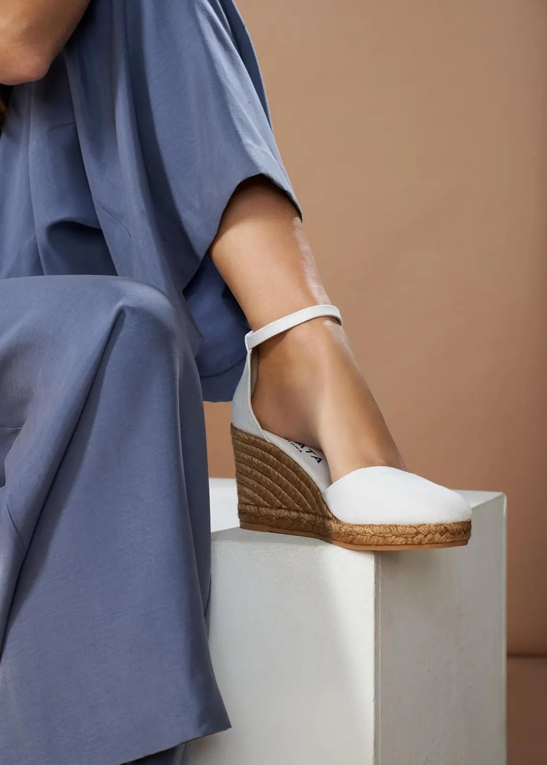 Viscata Estartit Espadrille Canvas Wedges Spain Handmade 3 ½” Heel Women's Sandals with Breathable Organic Cotton Canvas and 100% Natural Jute Midsole for all Occasions: Casual, Work, Party