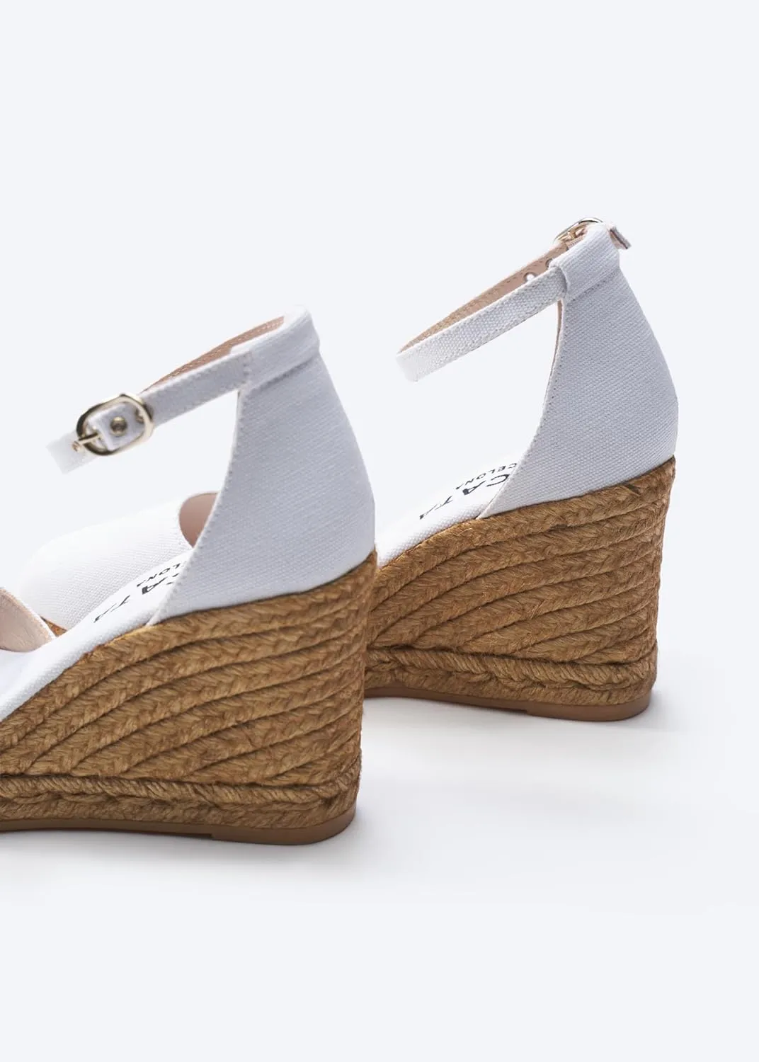 Viscata Estartit Espadrille Canvas Wedges Spain Handmade 3 ½” Heel Women's Sandals with Breathable Organic Cotton Canvas and 100% Natural Jute Midsole for all Occasions: Casual, Work, Party