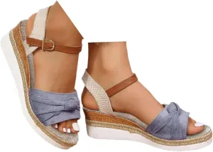 Wedge Sandals for Women,Espadrilles for Women Open Toe Ankle Strap Wedge Heels Sandals Platform Dressy Summer Sandals Wide Width Comfortable Orthopedic Sandals Casual
