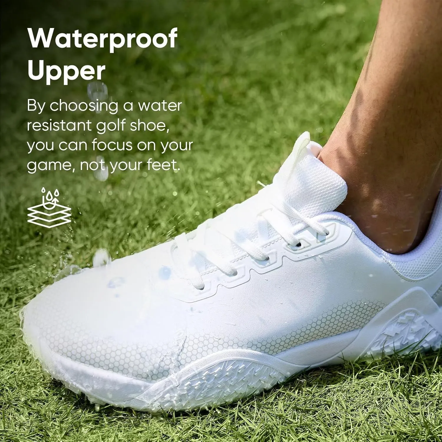 Wide Golf Shoes for Men Spikeless Professional Outdoor Waterproof Golfing Footwears Sneakers with Arch Support