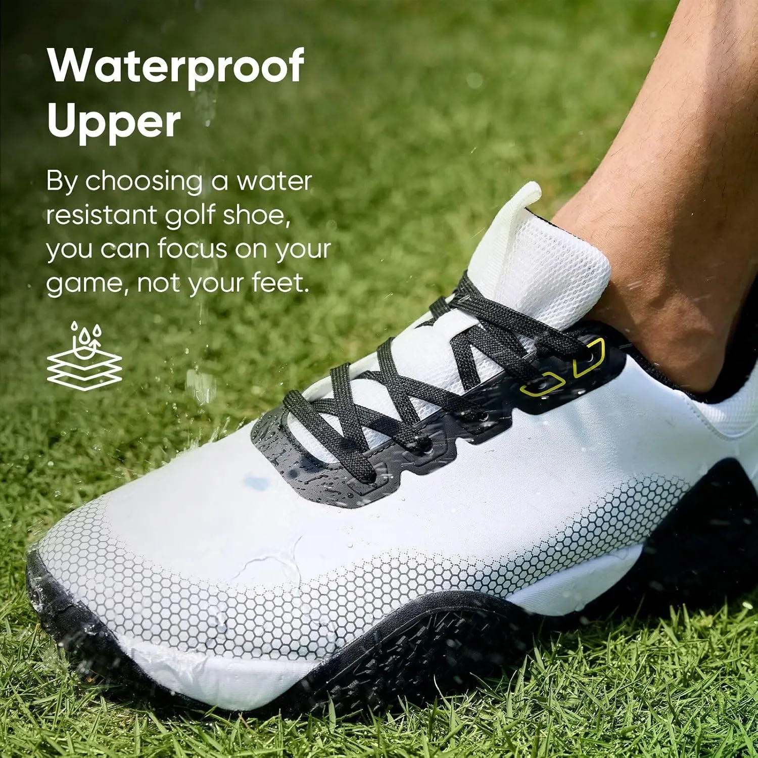 Wide Golf Shoes for Men Spikeless Professional Outdoor Waterproof Golfing Footwears Sneakers with Arch Support
