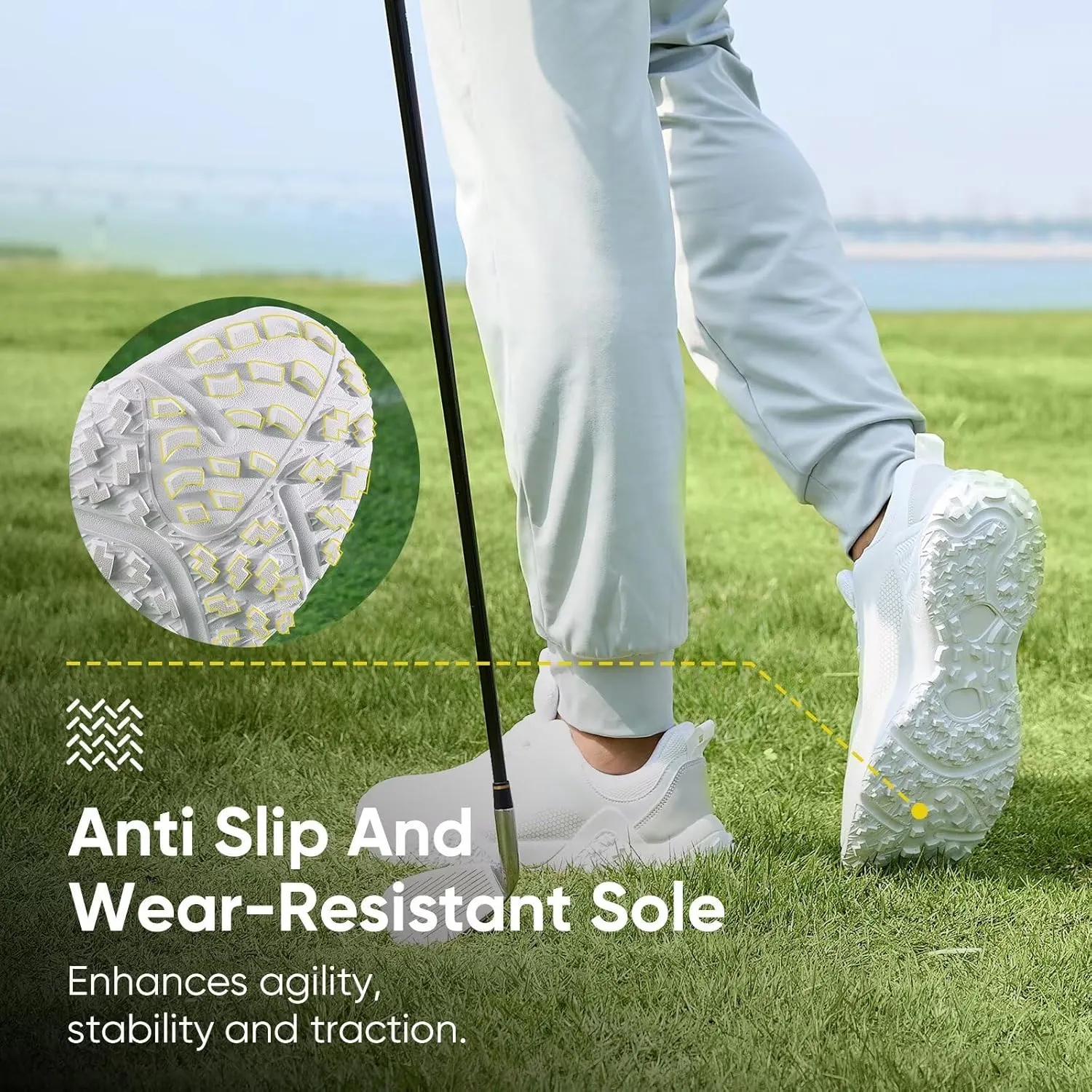 Wide Golf Shoes for Men Spikeless Professional Outdoor Waterproof Golfing Footwears Sneakers with Arch Support