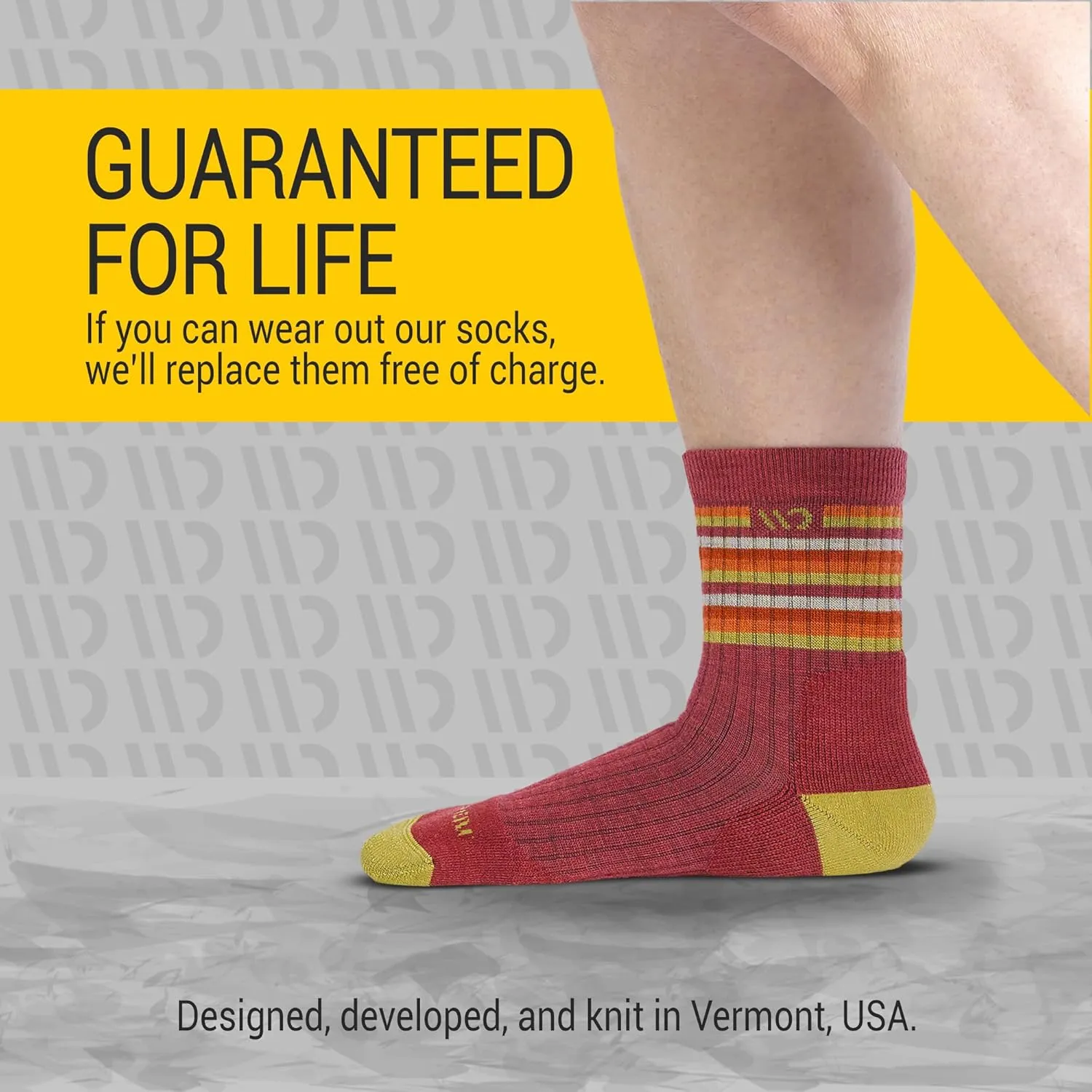 Wide Open Micro Crew Women's Merino Wool Socks - Multi Stripe Everyday Wide Ankle Socks for Wide Feet