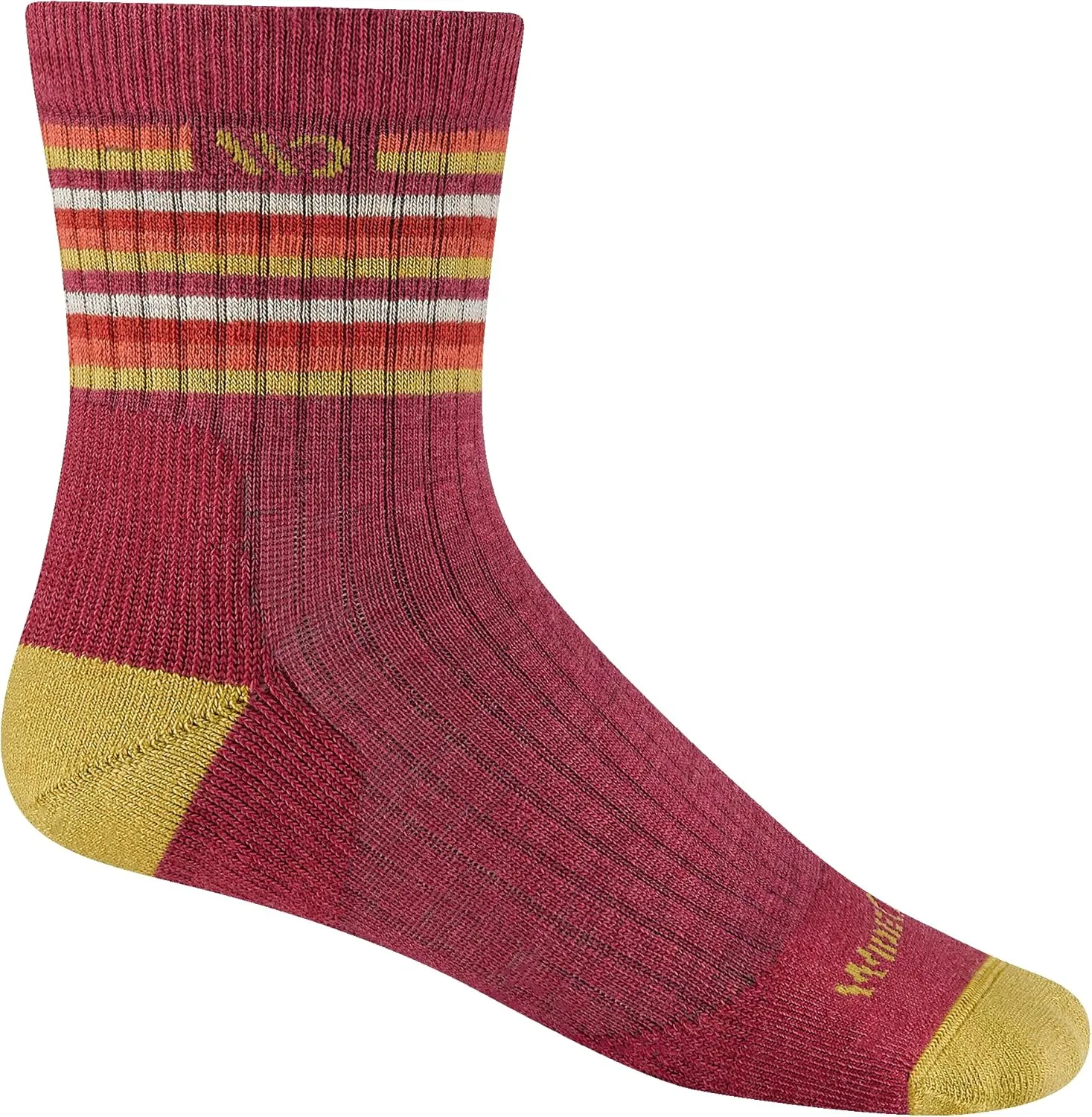 Wide Open Micro Crew Women's Merino Wool Socks - Multi Stripe Everyday Wide Ankle Socks for Wide Feet