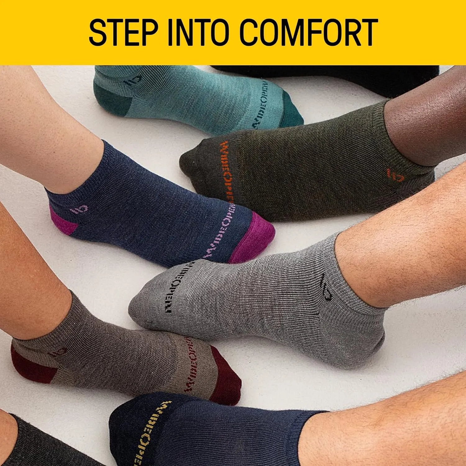Wide Open Micro Crew Women's Socks - Merino Wool, Lightweight Foliage Everyday Socks