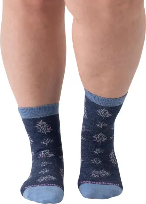 Wide Open Micro Crew Women's Socks - Merino Wool, Lightweight Foliage Everyday Socks
