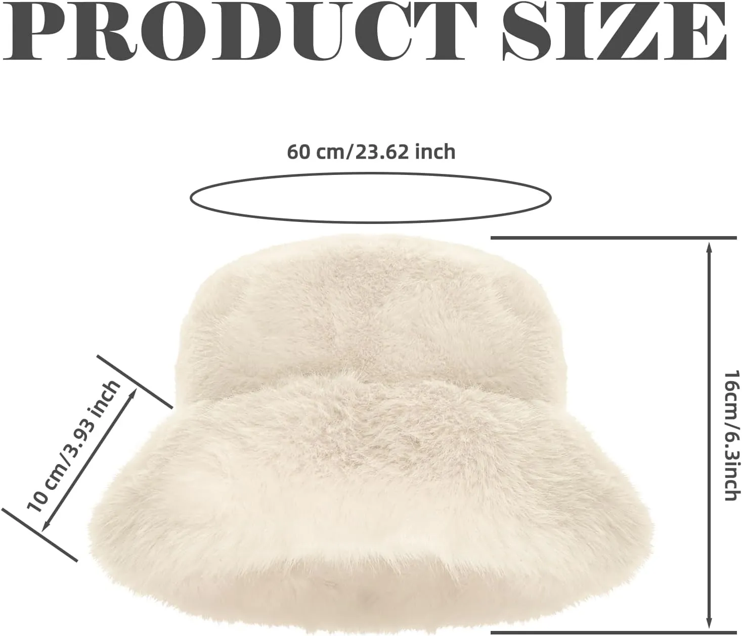 Winter Soft Faux Fur Plush Bucket Hat, Lovely Fuzzy Fisherman Cap, Fashion Outdoor Thick Warm Sun Cap for Women
